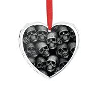 DJUETRUI Black Skull Clear Crystal Glass Heart Pendant Charm Romantic Crystal Love Pendant Hanging Decoration for DIY Craft Gift for Home Window Car Wedding Party Decor Love Shaped Hanging Ornament