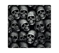 DJUETRUI Black Skull Square Acrylic Hanging Ornament Clear Blank Pendant Blank Square Hanging Ornament Transparent DIY Accessories for Art Making