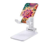 DJUETRUI Boho Mandala Colorful Flowers Foldable Adjustable Cell Phone Stand