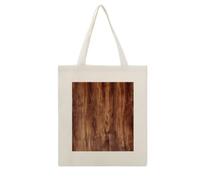 DJUETRUI Brown Wood Grain Cotton Polyester Blend Canvas Carryall Bag | Brown Wood Grain Reusable Fabric Handbag for Grocery Travel Daily Errands Multipurpose Storage Carry Tote