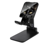DJUETRUI Cat on A Black Background Foldable Adjustable Cell Phone Stand