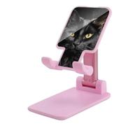 DJUETRUI Cat on A Black Background Foldable Adjustable Cell Phone Stand