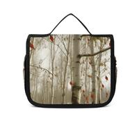 DJUETRUI Cosmetic Bag Travel Makeup Bag for Women Large Make Up Organizer Birch Trees Toiletry Bags Zipper Pouch Purse, Birch Trees, 22.5x18.5cm, Wash Bag