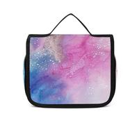 DJUETRUI Cosmetic Bag Travel Makeup Bag for Women Large Make Up Organizer Glitter Style Pattern Toiletry Bags Zipper Pouch Purse, Glitter Style Pattern, 22.5x18.5cm, Wash Bag