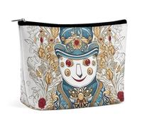 DJUETRUI Cosmetic Bag Travel Makeup Bag for Women Large Make Up Organizer Hand Drawn Cartoon Snowman Toiletry Bags Zipper Pouch Purse, Hand Drawn Cartoon Snowman, One size, Portable Cosmetic Bag, Hand