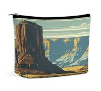 DJUETRUI Cosmetic Bag Travel Makeup Bag for Women Large Make Up Organizer Mountains And Deserts Toiletry Bags Zipper Pouch Purse, Mountains and Deserts, One size, Portable Cosmetic Bag, Mountains and