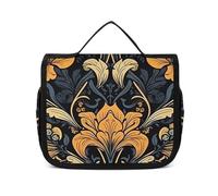 DJUETRUI Cosmetic Bag Travel Makeup Bag for Women Large Make Up Organizer Old Style Flowers Toiletry Bags Zipper Pouch Purse, Old Style Flowers, 22.5x18.5cm, Wash Bag