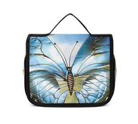 DJUETRUI Cosmetic Bag Travel Makeup Bag for Women Large Make Up Organizer Personalized Beauty Butterfly Toiletry Bags Zipper Pouch Purse, Personalized Beauty Butterfly, 22.5x18.5cm, Wash Bag