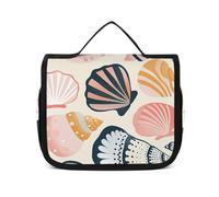 DJUETRUI Cosmetic Bag Travel Makeup Bag for Women Large Make Up Organizer Various Shell Images Toiletry Bags Zipper Pouch Purse, Various Shell Images, 22.5x18.5cm, Wash Bag