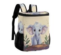 DJUETRUI Cute Elephant Insulated Cooler Backpack Durable Polyester Twill Leakproof Thermal Bag with Adjustable Straps Multi-use Pack for Picnic Camping Hiking Varied Outdoor Activities