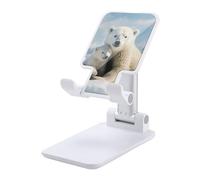 DJUETRUI Cute Polar Bear Foldable Adjustable Cell Phone Stand | Cute Polar Bear Height Angle Adjustable Desktop Holder Mobile Phone Mount for Smartphone Tablet