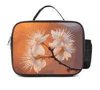 DJUETRUI Flowers Under Orange Light Insulated Lunch Bag, Large Capacity Portable Meal Tote, Leakproof Thermal Lunch Box Bag with Detachable Foldable Design, Ideal for Office Camping Hiking Daily Use