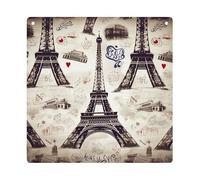 DJUETRUI French Paris Tour Eiffel Tower Square Acrylic Hanging Ornament Clear Blank Pendant Blank Square Hanging Ornament Transparent DIY Accessories for Art Making