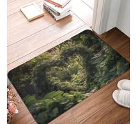 DJUETRUI Front Door Mat Outside Entrance Green Leaves Heart Shape Door Mats Heavy Duty Non Slip Doormat Washable Entrance Mat Dog Door Mat Welcome Mat for Front Back Door 24 X 16 Inch