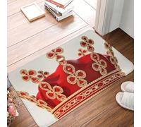 DJUETRUI Front Door Mat Outside Entrance Red Crown Door Mats Heavy Duty Non Slip Doormat Washable Entrance Mat Dog Door Mat Welcome Mat for Front Back Door 24 X 16 Inch