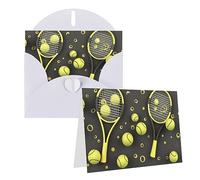 DJUETRUI Funny Tennis Racquets and Tennis Balls Greeting Cards Blank Note Cards With Envelopes Happy Birthday Cards Valentine's Day Cards For Graduation, Wedding 4 x 6 inches