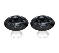 DJUETRUI Gorilla on The Ground Cabinet Knobs 2 Pack Round Stainless Steel Metal Drawer Pulls Cute Kitchen Dresser Vanity Hardware Rustic Decorative Door Handles for Bedroom Closet Cupboard