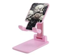 DJUETRUI Gray Flowers and Skull Foldable Adjustable Cell Phone Stand