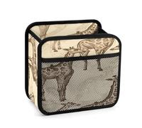 DJUETRUI Hand Drawn Giraffes Car Backseat Organizer with Clear Tablet Holder, Multi Pockets Waterproof Oxford Kick Mat Storage Bag, Universal Auto Seat Back Storage Caddy for Drinks Travel Essentials