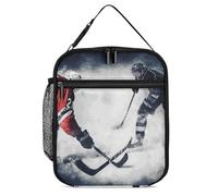 DJUETRUI Insulated Lunch Bag for Men Women Cooler Tote Bag Reusable Lunch Box Container Ice Hockey Art Lunch Bag for Work Picnic