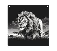 DJUETRUI Lion Black And White Illustration Square Acrylic Hanging Ornament Clear Blank Pendant Blank Square Hanging Ornament Transparent DIY Accessories for Art Making