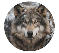 DJUETRUI Lmage of Wolf in The Snow Round Seat Cushion Soft Thick Padded Chair Cushion Comfortable Thick Seat Pad Breathable Floor Cushion for Office Home Use