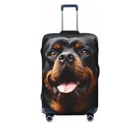 DJUETRUI Luggage Cover Cool Rottweiler Dog Art Elastic Suitcase Cover Anti-Scratch Travel Suitcase Protector Washable Dustproof Baggage Covers Fit 18-32 Inch Luggages, Black, X-Large