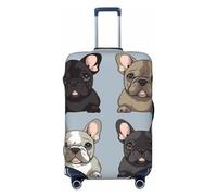 DJUETRUI Luggage Cover french bulldog Elastic Suitcase Cover Anti-Scratch Travel Suitcase Protector Washable Dustproof Baggage Covers Fit 18-32 Inch Luggages, Black, Medium