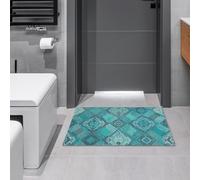 DJUETRUI Outdoor Mats for Front Door Mat Floor Mats Teal Blue Pattern Bath Mat Washable Area Rugs Heavy Duty Non Slip Doormat Welcome Mat for Front Back Door Bathroom Floor