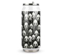 DJUETRUI Panda Graphic Black And White Stainless Steel Cola Cup Reusable Plastic Coke Cup Leakproof Portable Soda Cup Large Capacity Iced Drink Cup for Home Party