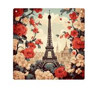 DJUETRUI Paris Vintage Floral Square Acrylic Hanging Ornament Clear Blank Pendant Blank Square Hanging Ornament Transparent DIY Accessories for Art Making