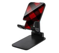 DJUETRUI Plaid Red and Black Foldable Adjustable Cell Phone Stand
