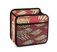 DJUETRUI Popcorn Print Car Backseat Organizer with Clear Tablet Holder, Multi Pockets Waterproof Oxford Kick Mat Storage Bag, Universal Auto Seat Back Storage Caddy for Drinks Travel Essentials