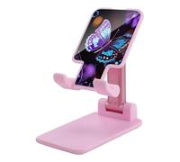 DJUETRUI Purple Butterfly and Flowers Foldable Adjustable Cell Phone Stand