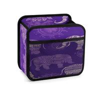 DJUETRUI Purple Elephant Car Backseat Organizer with Clear Tablet Holder, Multi Pockets Waterproof Oxford Kick Mat Storage Bag, Universal Auto Seat Back Storage Caddy for Drinks Travel Essentials