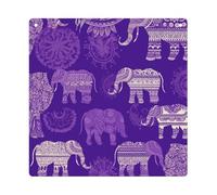 DJUETRUI Purple Elephant Square Acrylic Hanging Ornament Clear Blank Pendant Blank Square Hanging Ornament Transparent DIY Accessories for Art Making