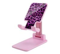 DJUETRUI Purple Leopard Foldable Adjustable Cell Phone Stand
