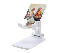 DJUETRUI Rooster and Hen Foldable Adjustable Cell Phone Stand
