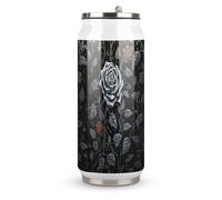 DJUETRUI Rose Gothic Stainless Steel Cola Cup Reusable Plastic Coke Cup Leakproof Portable Soda Cup Large Capacity Iced Drink Cup for Home Party
