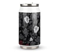 DJUETRUI Rose Gothic Stainless Steel Cola Cup Reusable Plastic Coke Cup Leakproof Portable Soda Cup Large Capacity Iced Drink Cup for Home Party
