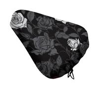 DJUETRUI Rose Gothic Waterproof Bike Seat Cover Non Slip Padded Bicycle Saddle Cushion Protector Soft Waterproof Bicycle Saddle Cover Thick Silicone Padded for Mountain Road Bike