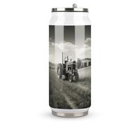 DJUETRUI Tractor Agriculture Tranquil Stainless Steel Cola Cup Reusable Plastic Coke Cup Leakproof Portable Soda Cup Large Capacity Iced Drink Cup for Home Party