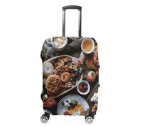 DJUETRUI Travel Luggage Cover Washable Suitcase Cover Beautiful Breakfast Fashion Suitcase Protector Carry On Luggage Covers Protector Suitcase Fits 19"-32" Luggage, Beautiful Breakfast, Small