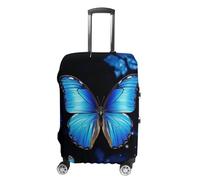 DJUETRUI Travel Luggage Cover Washable Suitcase Cover Blue Butterfly Fashion Suitcase Protector Carry On Luggage Covers Protector Suitcase Fits 19"-32" Luggage, Blue Butterfly, XL