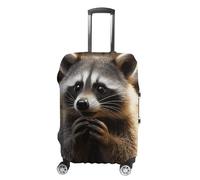 DJUETRUI Travel Luggage Cover Washable Suitcase Cover Cute Raccoon Fashion Suitcase Protector Carry On Luggage Covers Protector Suitcase Fits 19"-32" Luggage, Cute Raccoon, M