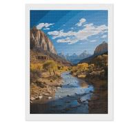 DJUETRUI Zion National Park Diamond Art Kits for Adults DIY Modern Diamond Painting Kits 5D Diamonds Dots Gem Art Crafts with Tools, Round Full Drill Crafts for Home Wall Decor Gift 12"x16"