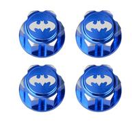 DJX 4PCS Aluminum 17mm Hex Wheel Nuts Dustproof Anti-Skid Mount Cap for 1/10 Scale Arrma Losi HSP Redcat 1/8 RC car Truck(Blue)