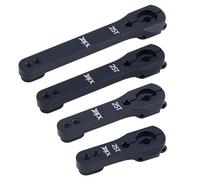 DJX 4PCS Aluminum 25T Servo Horn M3 Threads Steering Arm Compatible with Futaba Savox Power HD HSP MG995 MG996 Servo Motor (Black)
