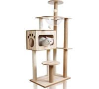 DJXIK Cat Tree 135Cm Cat Tower Cat House Multi-Layer Cat Climbing Frame Cat House Furniture with Sisal Covered Cat Scratching Post for Indoor Cat Play House Climbing Frame Kitten Activity Center