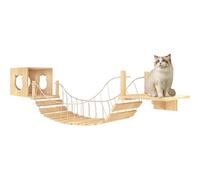 DJXIK Cat Wall Shelf Furniture, Modern Wall Mounted, Cat Climbing Wall Stable Solid Wood with Cat House, Bridge, Steps and Jumping Platform